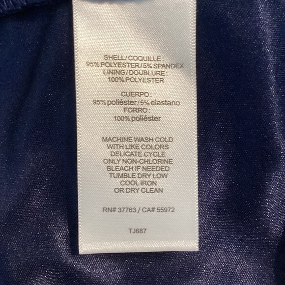 Laundry by Shelli Segal Dress Size 4 Blue Print Square Neck - Picture 7 of 7